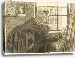 Постер Розетти Данте G P Boyce with Fanny Cornforth at Rossetti's Studio, Chatham Place, c.1858 Постер Розетти Данте G P Boyce with Fanny Cornforth at Rossetti's Studio, Chatham Place, c.1858