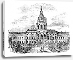 Постер Charlottenburg Royal Palace, in Berlin, Germany, during the 1890s, vintage engraving. Постер Charlottenburg Royal Palace, in Berlin, Germany, during the 1890s, vintage engraving.