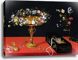Постер Брейгель Ян Младший A Still Life of a Tazza with Flowers Постер Брейгель Ян Младший A Still Life of a Tazza with Flowers