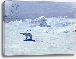 Постер Борисов Александр A Polar Bear Hunting in Moonlit Night, 1899 Постер Борисов Александр A Polar Bear Hunting in Moonlit Night, 1899