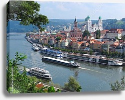 Постер Германия, Пассау - город на трех реках в Нижней Баварии Постер Германия, Пассау - город на трех реках в Нижней Баварии