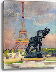 Постер Рену Жюль The Eiffel Tower and the Elephant by Fremiet Постер Рену Жюль The Eiffel Tower and the Elephant by Fremiet