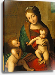 Постер Корреджо (Correggio) Madonna and Child with the Infant Saint John, c. 1510 Постер Корреджо (Correggio) Madonna and Child with the Infant Saint John, c. 1510