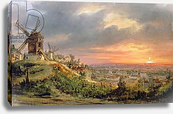 Постер Дагер Луи View of the Butte Montmartre, c.1830 Постер Дагер Луи View of the Butte Montmartre, c.1830