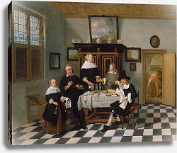 Постер Брекеленкам Квиринг Family Group at Dinner Table, c.1658-60 Постер Брекеленкам Квиринг Family Group at Dinner Table, c.1658-60