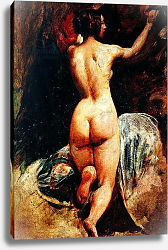 Постер Этти Уильям Female nude seen from the back, c.1835-40 Постер Этти Уильям Female nude seen from the back, c.1835-40