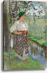 Постер Богданов-Бельский Николай Peasant Woman by a Brook, 1912 Постер Богданов-Бельский Николай Peasant Woman by a Brook, 1912