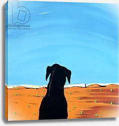 Постер Уэйс Марджори (совр) Black Dog in Chestertown, 1998 Постер Уэйс Марджори (совр) Black Dog in Chestertown, 1998
