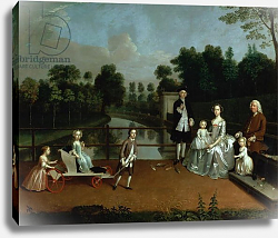 Постер Девис Артур A Family Group on a Terrace in a Garden, 1749 Постер Девис Артур A Family Group on a Terrace in a Garden, 1749