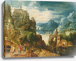 Постер Валкенборх Лукас Mountainous Landscape with the Road to Emmaus, 1597 Постер Валкенборх Лукас Mountainous Landscape with the Road to Emmaus, 1597