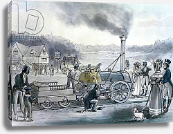 Постер Школа: Английская 19в. Stephenson's 'Northumbrian', the first locomotive to be built with an integral firebox Постер Школа: Английская 19в. Stephenson's 'Northumbrian', the first locomotive to be built with an integral firebox