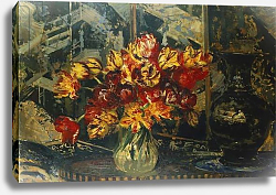 Постер Бланш Жаке Bunch of Tulips and a Screen; Bouquet de Tulipes au Paravent, 1 Постер Бланш Жаке Bunch of Tulips and a Screen; Bouquet de Tulipes au Paravent, 1