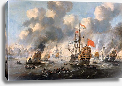 Постер Велде Виллем Старший The Dutch burn down the English fleet before Chatham Постер Велде Виллем Старший The Dutch burn down the English fleet before Chatham