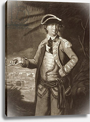 Постер Школа: Английская 18в. Benedict Arnold, after a portrait of 1766 with Quebec in the background Постер Школа: Английская 18в. Benedict Arnold, after a portrait of 1766 with Quebec in the background