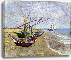 Постер Ван Гог Винсент (Vincent Van Gogh) Рыбацкие лодки на берегу в Сен-Мари Постер Ван Гог Винсент (Vincent Van Gogh) Рыбацкие лодки на берегу в Сен-Мари