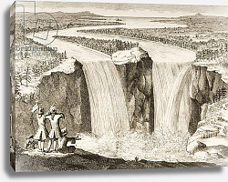 Постер Школа: Английская 19в. Niagara Falls, after a sketch made by Father Hennepin in 1677, from 'American Pictures', 1876 Постер Школа: Английская 19в. Niagara Falls, after a sketch made by Father Hennepin in 1677, from 'American Pictures', 1876
