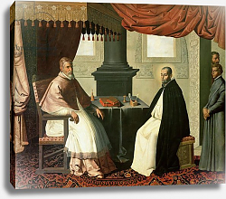 Постер Зурбаран Франсиско St. Bruno and Pope Urban II 1630-35 Постер Зурбаран Франсиско St. Bruno and Pope Urban II 1630-35