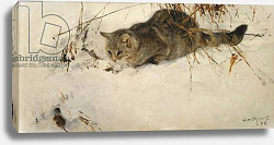 Постер Лильефорс Бруно A Cat Stalking a Mouse in the Snow, 1892 Постер Лильефорс Бруно A Cat Stalking a Mouse in the Snow, 1892