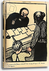 Постер Валлоттон Феликс A woman and child hand over their savings to the priest, 1902 Постер Валлоттон Феликс A woman and child hand over their savings to the priest, 1902