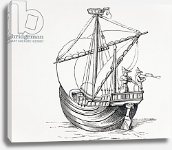 Постер Школа: Европейская Fifteenth Century Sailing Ship, c.1880 Постер Школа: Европейская Fifteenth Century Sailing Ship, c.1880