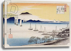 Постер Утагава Хирошиге (яп) Returning Sails at Yabase, from the series, '8 views of Omi', c.1834 Постер Утагава Хирошиге (яп) Returning Sails at Yabase, from the series, '8 views of Omi', c.1834