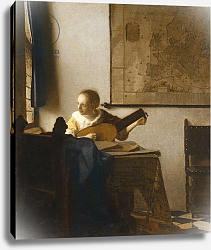 Постер Вермеер Ян (Jan Vermeer) Woman with a Lute, c.1662-1663 Постер Вермеер Ян (Jan Vermeer) Woman with a Lute, c.1662-1663