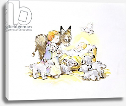 Постер Мэттьюз Диана (совр) Donkey and Lambs Around a Manger Постер Мэттьюз Диана (совр) Donkey and Lambs Around a Manger