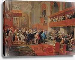 Постер Панини Джованни Паоло Presentation of the Order of the Holy Spirit to Prince Vaini in 1732, c.1752 Постер Панини Джованни Паоло Presentation of the Order of the Holy Spirit to Prince Vaini in 1732, c.1752