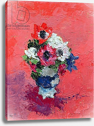 Постер Шофилд Диана (совр) Anemones on a red ground, 1992 Постер Шофилд Диана (совр) Anemones on a red ground, 1992