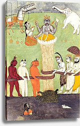 Постер Школа: Индийская Churning of the Sea of Milk, 15th-17th century Постер Школа: Индийская Churning of the Sea of Milk, 15th-17th century