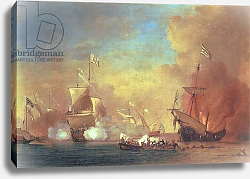 Постер Велде Виллем Старший Barbary Pirates Attacking A Spanish Ship Постер Велде Виллем Старший Barbary Pirates Attacking A Spanish Ship