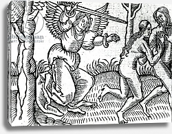 Постер Школа: Английская 15в The Expulsion from the Garden of Eden, illustration from Cranmer's Bible, 1540 Постер Школа: Английская 15в The Expulsion from the Garden of Eden, illustration from Cranmer's Bible, 1540