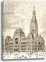 Постер Школа: Английская 19в. The City Hall, Chicago, c.1870, from 'American Pictures', 1876 Постер Школа: Английская 19в. The City Hall, Chicago, c.1870, from 'American Pictures', 1876