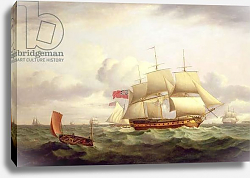 Постер Луни Томас Indiamen, a cutter and lugger in choppy seas Постер Луни Томас Indiamen, a cutter and lugger in choppy seas