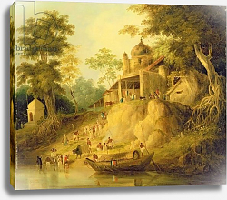 Постер Даниэль Уильям The Banks of the Ganges, c.1820-30 Постер Даниэль Уильям The Banks of the Ganges, c.1820-30