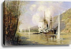 Постер Боголюбов Алексей The Russian Destroyer 'Shutka' attacking a Turkish ship on the 16th June 1877 Постер Боголюбов Алексей The Russian Destroyer 'Shutka' attacking a Turkish ship on the 16th June 1877