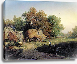 Постер Васильев Федор Деревня. 1869, холст, масло, 61х83 см Постер Васильев Федор Деревня. 1869, холст, масло, 61х83 см