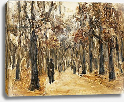 Постер Либерман Макс Zoological Gardens in Autumn with Figures Walking; Tiergarten im Herbst mit Spaziergangern, Постер Либерман Макс Zoological Gardens in Autumn with Figures Walking; Tiergarten im Herbst mit Spaziergangern,