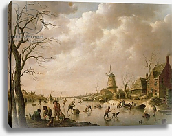 Постер Швейкхарт Генрих Skaters on a Frozen Canal, 1779 Постер Швейкхарт Генрих Skaters on a Frozen Canal, 1779