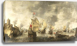 Постер Беерстратен Ян Battle of the combined Venetian and Dutch fleets against the Turks in the Bay of Foja Постер Беерстратен Ян Battle of the combined Venetian and Dutch fleets against the Turks in the Bay of Foja