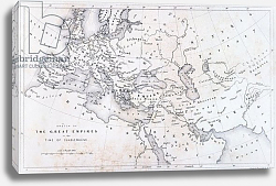 Постер Хьюз У. The Great Empires in the Time of Charlemagne, c.1850 Постер Хьюз У. The Great Empires in the Time of Charlemagne, c.1850
