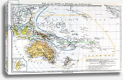 Постер Школа: Английская 19в. Map of the races of Oceania and Australasia, from 'The History of Mankind', 1896 Постер Школа: Английская 19в. Map of the races of Oceania and Australasia, from 'The History of Mankind', 1896