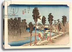 Постер Утагава Хирошиге (яп) Numazu - Twilight, from the series, '53 Stations on the Eastern Coast Road', 1833 Постер Утагава Хирошиге (яп) Numazu - Twilight, from the series, '53 Stations on the Eastern Coast Road', 1833