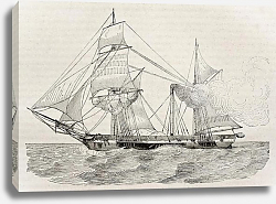 Постер Steamer old illustration. Published on Magasin Pittoresque, Paris, 1840 Постер Steamer old illustration. Published on Magasin Pittoresque, Paris, 1840
