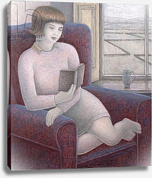 Постер Эдиналл Рут (совр) Girl Reading in Armchair, 2009 Постер Эдиналл Рут (совр) Girl Reading in Armchair, 2009