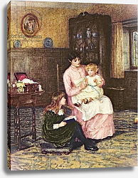 Постер Элингем Хелен Mother playing with children in an interior Постер Элингем Хелен Mother playing with children in an interior