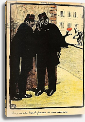 Постер Валлоттон Феликс Two policemen hide from the Commissioner's wife, from 'Crimes and Punishments', 1902 Постер Валлоттон Феликс Two policemen hide from the Commissioner's wife, from 'Crimes and Punishments', 1902
