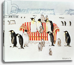 Постер Уоттс Э. (совр) Penguins on a red and white sofa, 1994 Постер Уоттс Э. (совр) Penguins on a red and white sofa, 1994