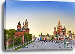 Постер Россия, Москва. Красная площадь на закате Постер Россия, Москва. Красная площадь на закате