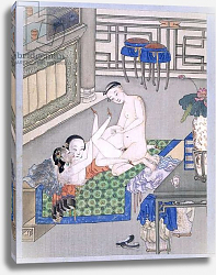 Постер Школа: Китайская 19в. The Maidservant joins the Man and his Lover in Bed Постер Школа: Китайская 19в. The Maidservant joins the Man and his Lover in Bed